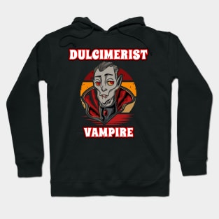 Dulcimerist Vampire Groovy Halloween Party Retro Vintage Hoodie